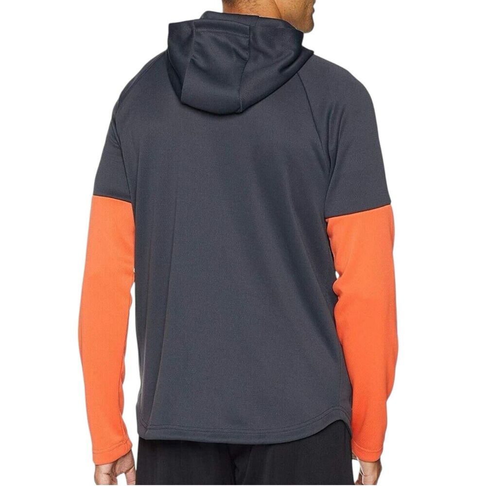 Adidas Hoodie Men 2XL Orange Full-Zip DH9071 Grey Activewear Running Outdoors - Picture 11 of 14